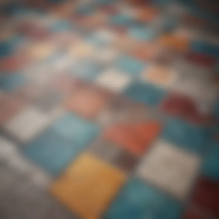 Colorful outdoor tiles arranged in an artistic pattern