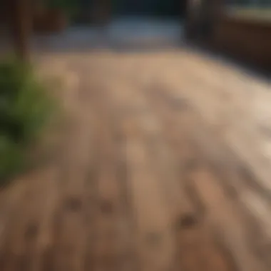 Rustic wooden patio flooring with natural finish