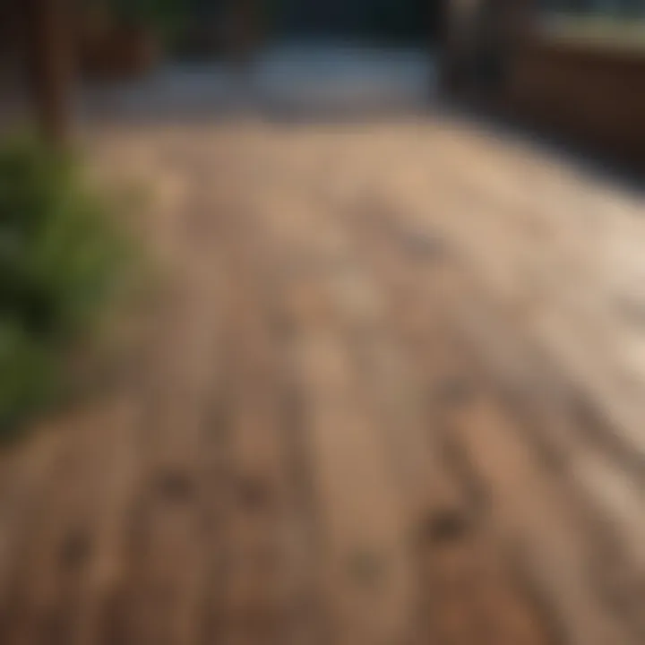 Rustic wooden patio flooring with natural finish