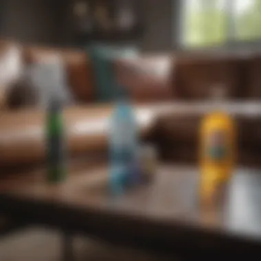 Cleaning supplies for couch maintenance