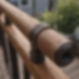 Close-up of various deck handrail materials for selection