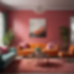 A vibrant living room showcasing a harmonious color palette.
