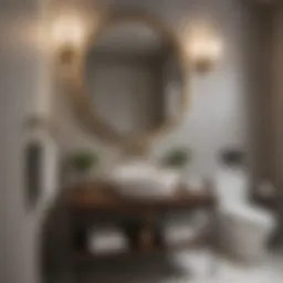 Elegant powder room with luxurious fixtures and sophisticated decor