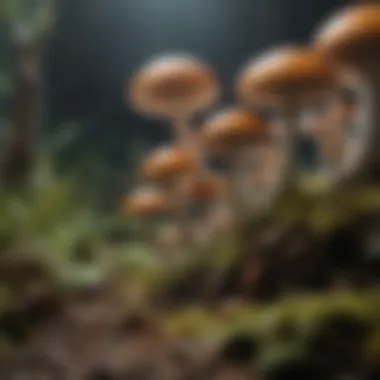 A vibrant array of different types of cultivated mushrooms.