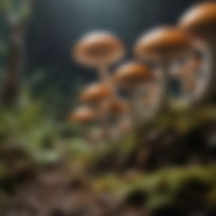 A vibrant array of different types of cultivated mushrooms.