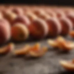 Close-up of peach seeds ready for preparation