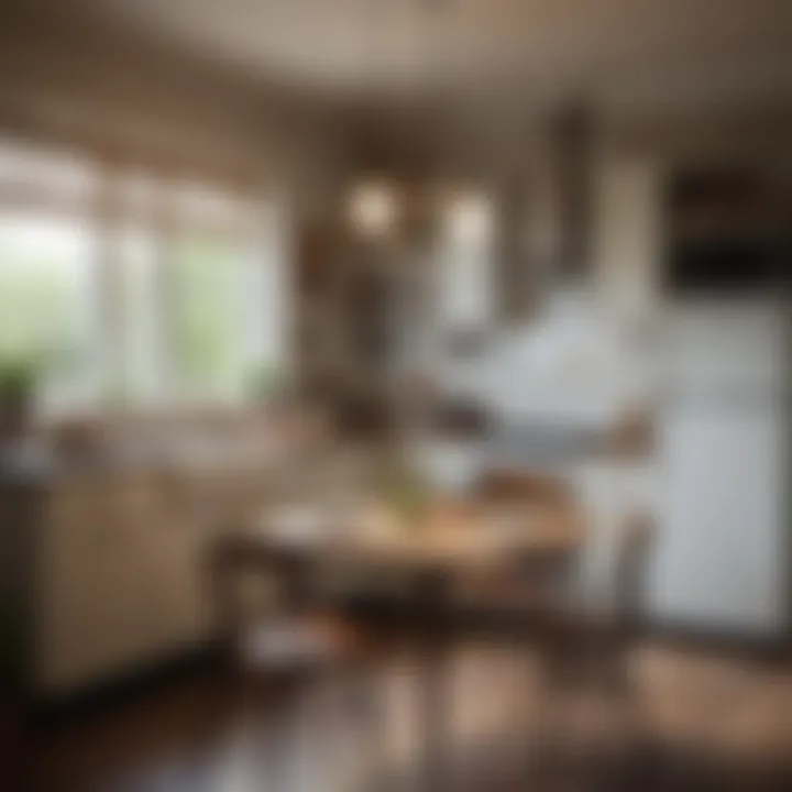 Well-arranged small kitchen showcasing table and chairs