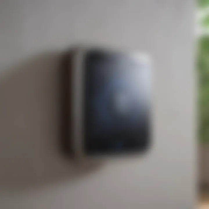 A modern thermostat displaying optimal heating levels