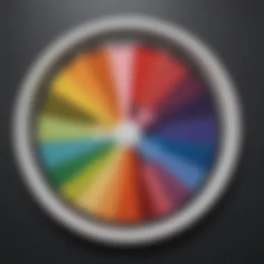 A color wheel illustrating various hues and their psychological effects.
