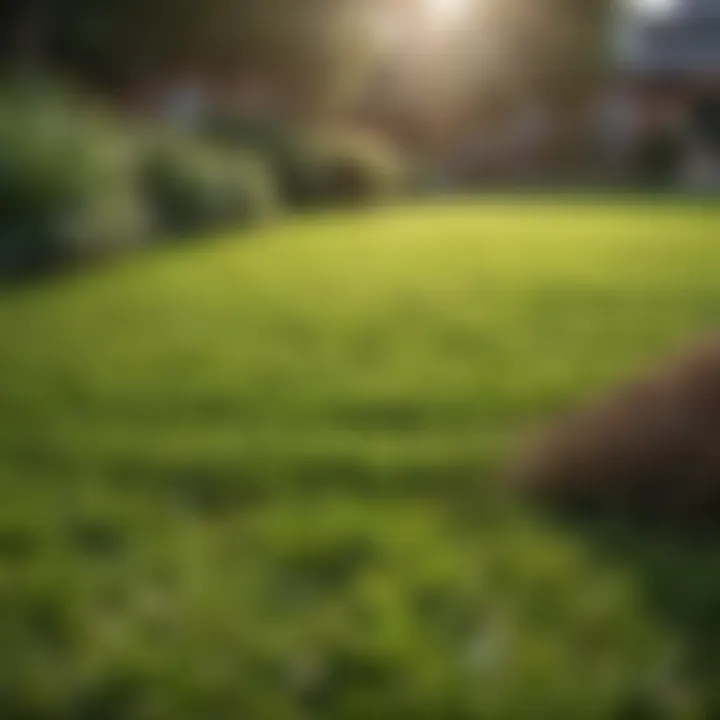 Healthy grass post-dethatching transformation