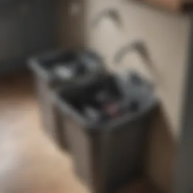 Close-up of a durable material used for under sink trash cans