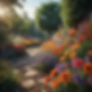 Colorful flower garden with defined edges