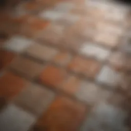 Ceramic tile surface with rust stains