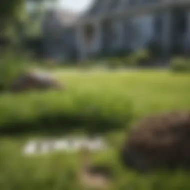Healthy green lawn with signs of grub damage