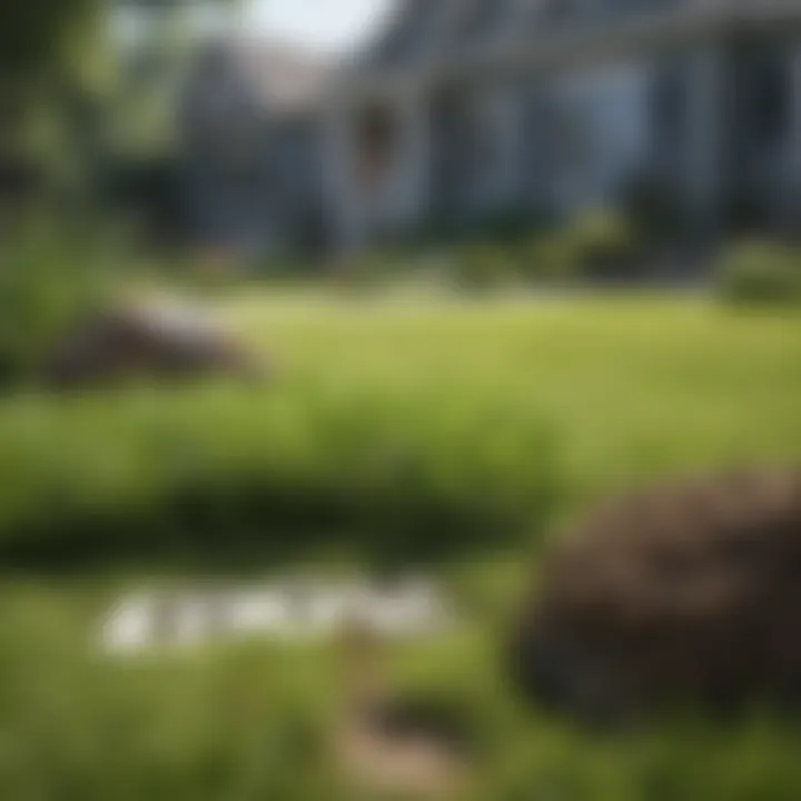 Healthy green lawn with signs of grub damage