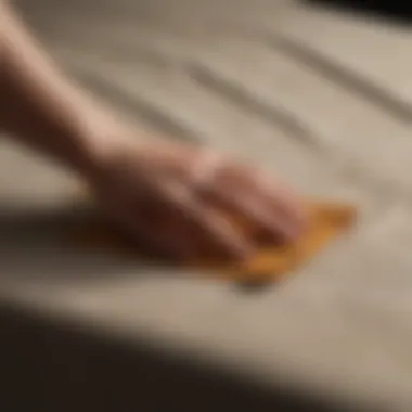 Cleaning wax spills on fabric using a cloth