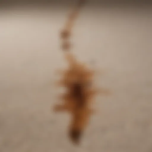 Close-up of a fresh coffee stain on a carpet