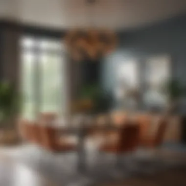 Harmonious Dining Area for Inviting Gatherings Inviting dining area with a harmonious blend of colors and textures.