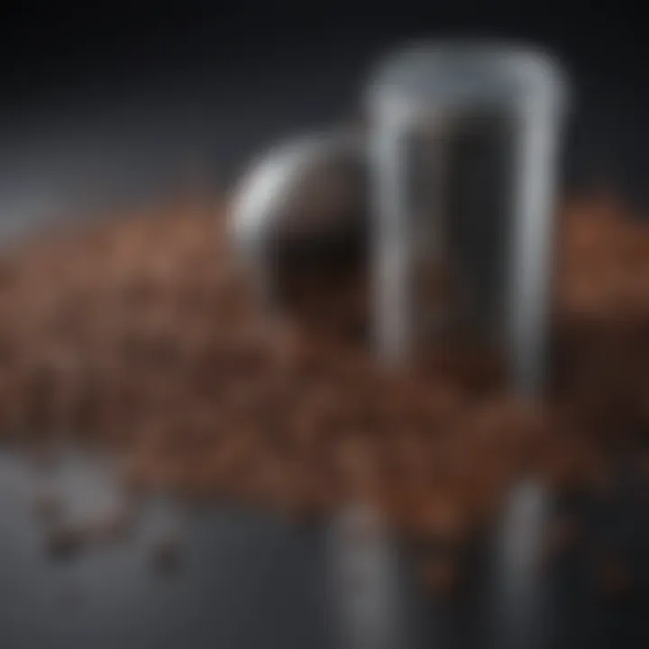 Ground coffee stored in a canister under optimal conditions