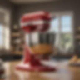 A sleek KitchenAid mixer showcasing its elegant design and vibrant color options.