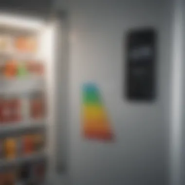 Energy efficiency ratings displayed on a refrigerator