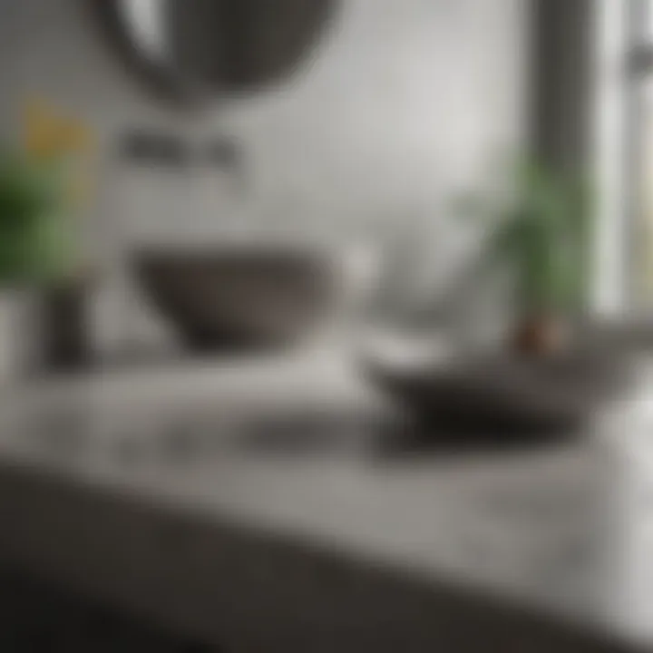 Innovative concrete countertop with unique texture and finish