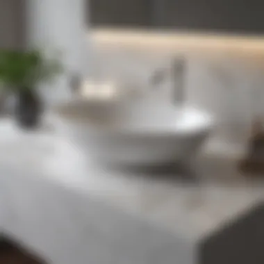 Sleek quartz countertop featuring a minimalist design