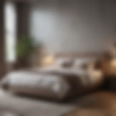 Stylish Bedroom Ambiance Stylish bedroom featuring a bed frame without a headboard