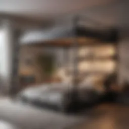 Elegant loft bed design in a modern bedroom setting