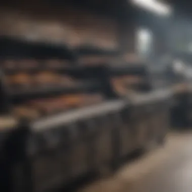 Variety of Large BBQ Grills for Sale Different types of large BBQ grills displayed in a store.