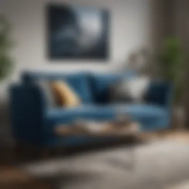 Sophisticated Blue Sofa Design Elegant blue sofa in a modern living room