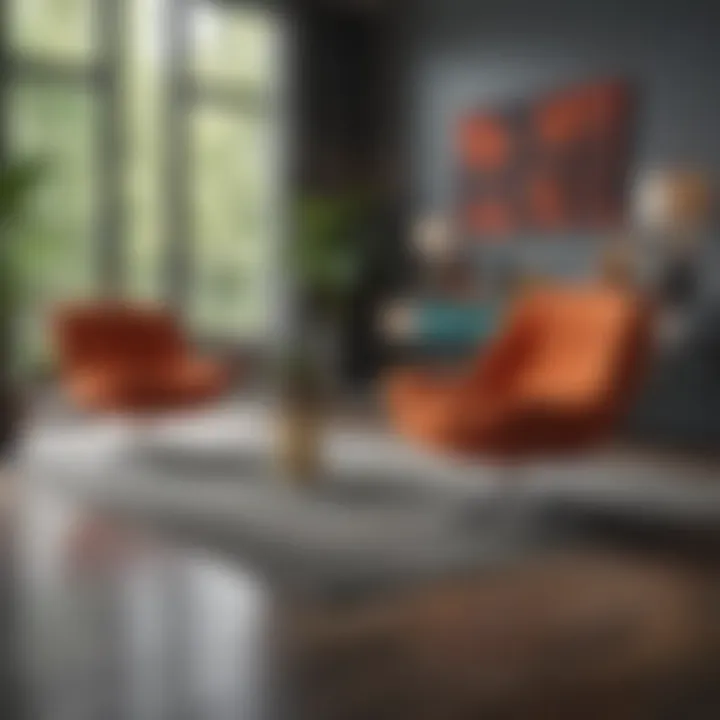 Vibrant conversation chairs adding color to a contemporary setting