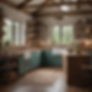 Charming kitchen with wooden cabinetry and decorative farmhouse accents embodying country chic