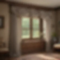 Charming country style valance draped over a rustic window