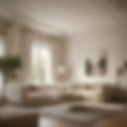 Elegant living room featuring cream tones and textures