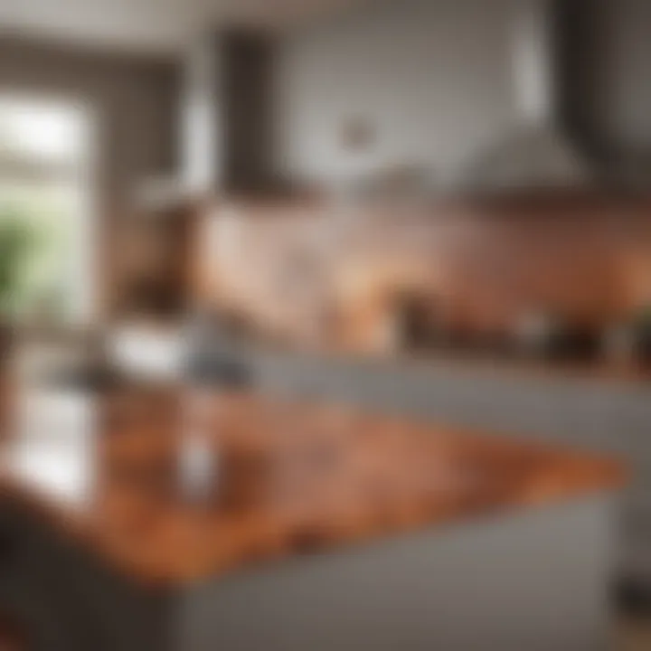 A beautifully designed kitchen showcasing the aesthetic appeal of heat resistant surfaces.