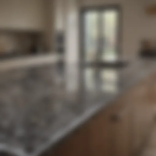 A sleek kitchen featuring a stunning granite countertop that showcases heat resistance and elegance.