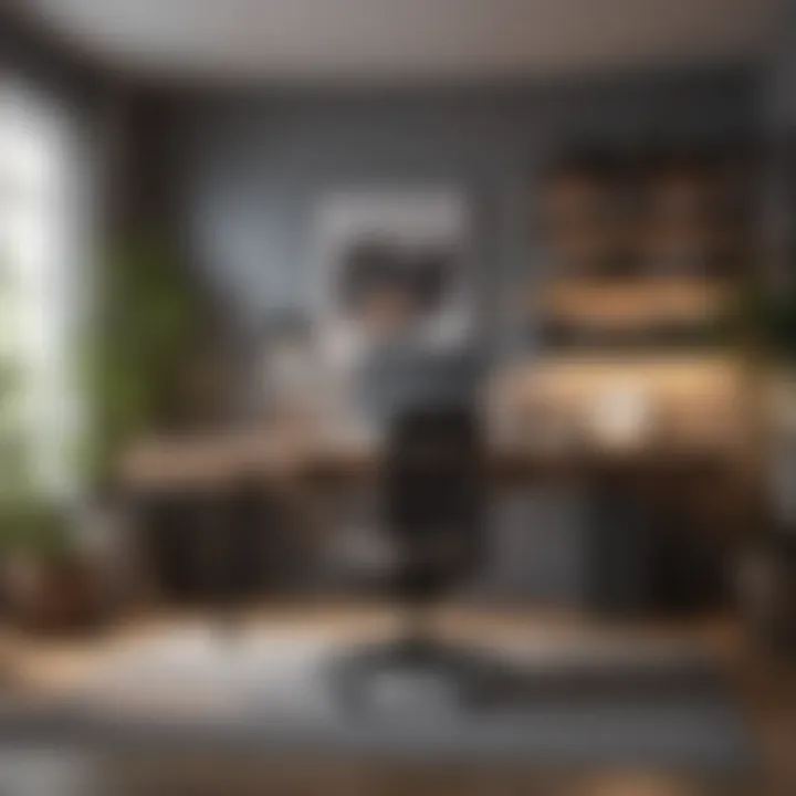 Stylish home office setup with ergonomic furniture