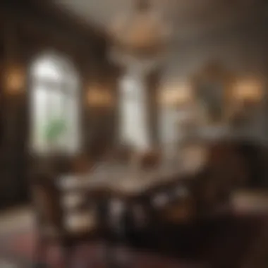 Victorian Dining Room Elegance An elegant dining area showcasing a classic Victorian style with intricate details