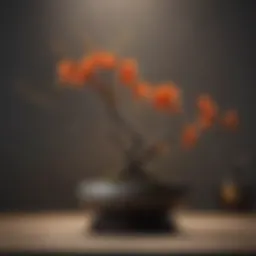 Elegant ikebana flower holder showcasing minimalist design