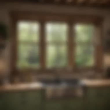 Rustic kitchen with vintage-style casement windows
