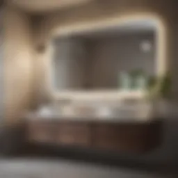 Stylish double sink vanity with elegant mirrors
