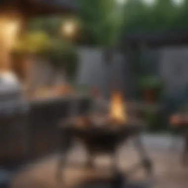 Sophisticated Outdoor Grilling Experience An elegant outdoor grilling setup with a premium barbecue