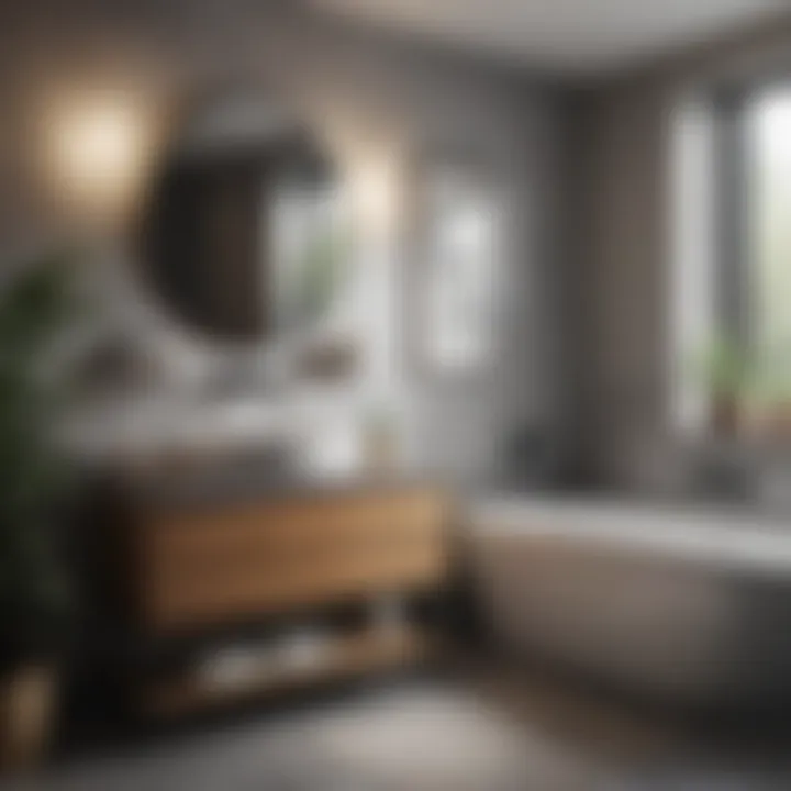 Modern interior showcasing a small bathroom