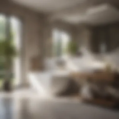 Elegance in Bathroom Design Luxurious bathroom with elegant fixtures and high-end materials