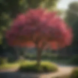 A vibrant mature flowering tree in full bloom showcasing its colorful blossoms