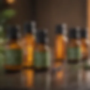 Essential Oils for Natural Bug Removal Close-up of essential oils known for their bug-repelling properties.