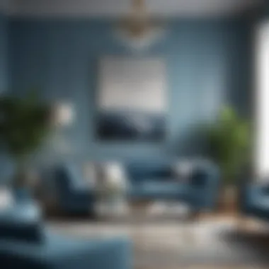 Soothing Blue Elegance Elegant living room showcasing a soothing blue color palette
