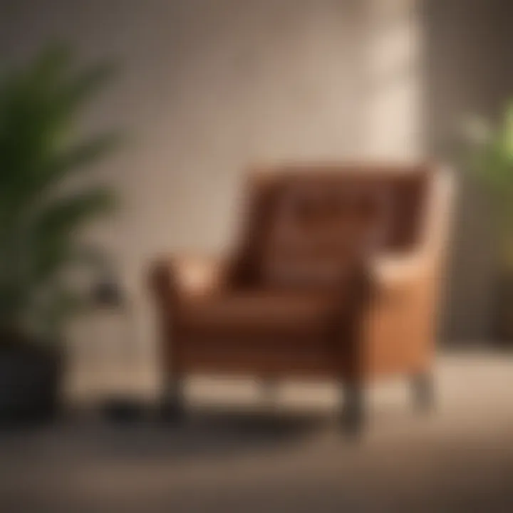 Stylish pleather armchair accenting a contemporary decor