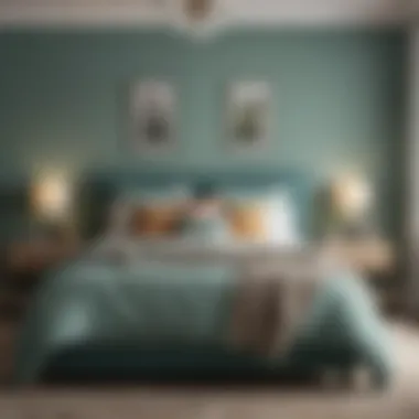 Calming bedroom with serene color scheme